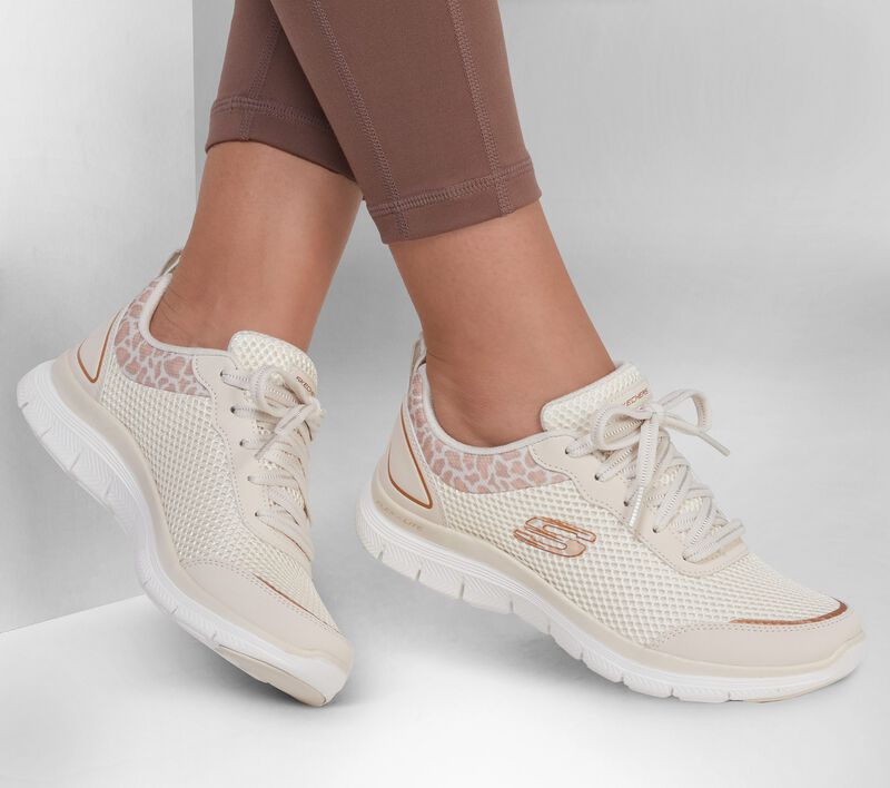 Dámské Sportovní Tenisky Skechers Flex Appeal 4.0 - Wild Pulse Béžový Zlaté | CZ.149576NTGD