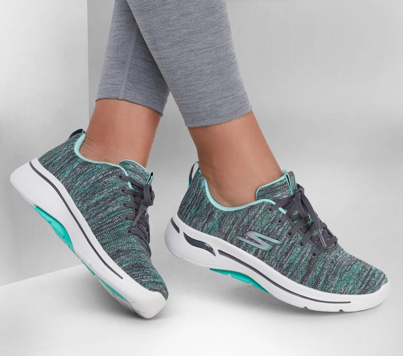 Dámské Sportovní Tenisky Skechers GO WALK Arch Fit - Glee Šedé Tyrkysové | CZ.124410CCTQ