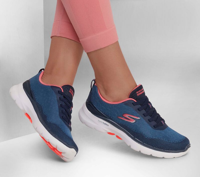 Dámské Sportovní Tenisky Skechers GO WALK 6 - Spring Horizon Tmavě Blankyt Koralove | CZ.124545NVCL