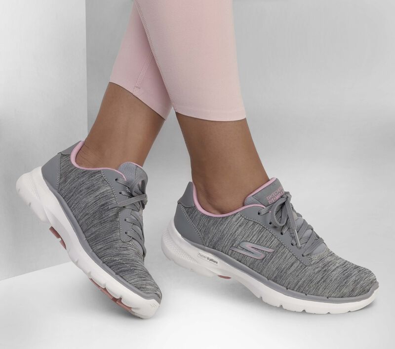 Dámské Sportovní Tenisky Skechers GOwalk 6 - Magic Melody Šedé Růžové | CZ.124506GYPK