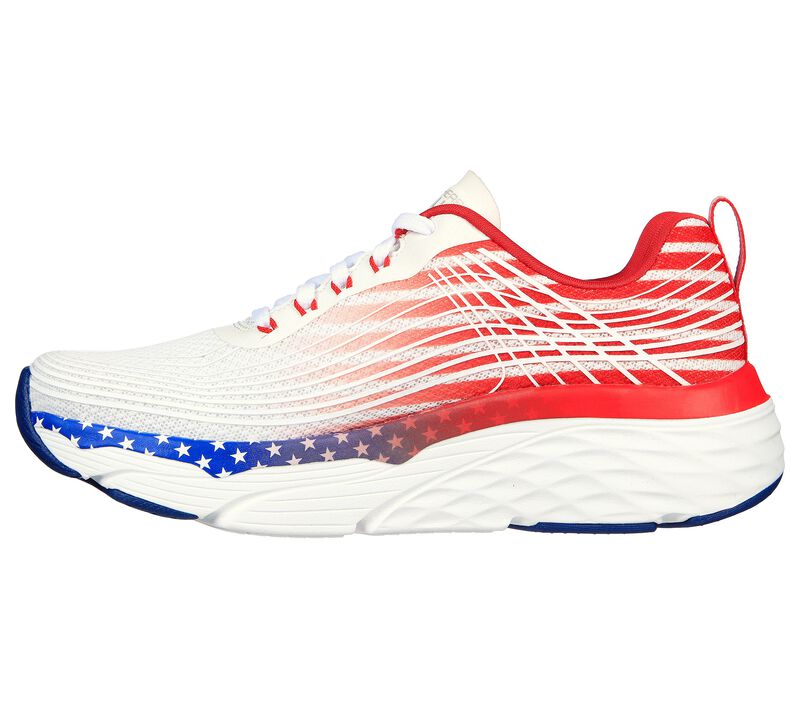 Dámské Sportovní Tenisky Skechers Max Cushioning Elite - Unwavering Valor Bílé Červené Tmavě Blankyt | CZ.128566WRNV