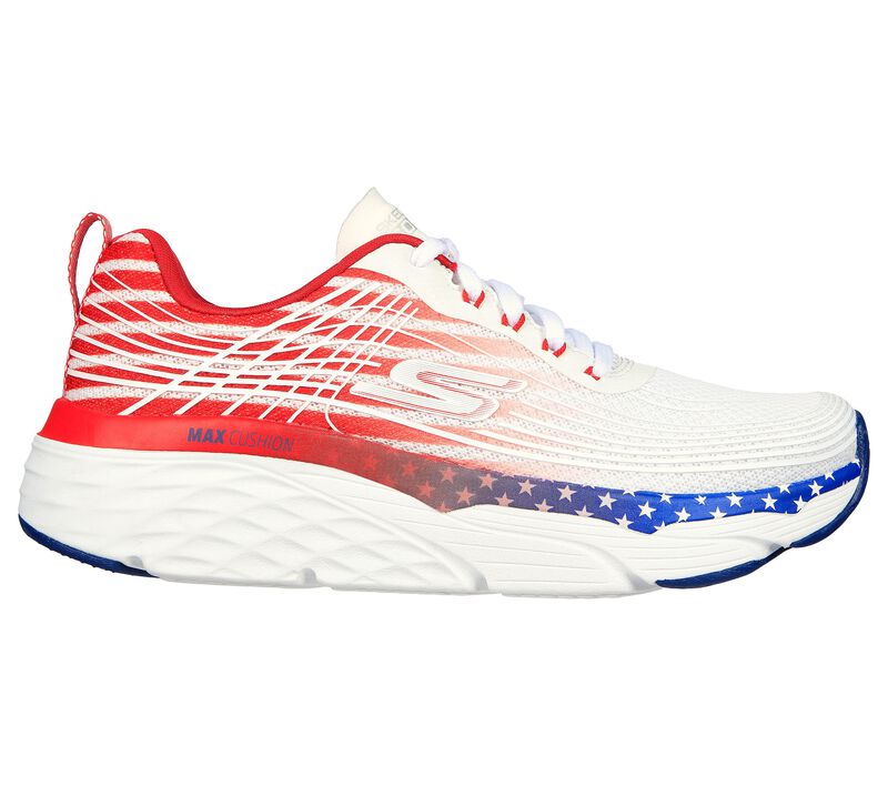 Dámské Sportovní Tenisky Skechers Max Cushioning Elite - Unwavering Valor Bílé Červené Tmavě Blankyt | CZ.128566WRNV