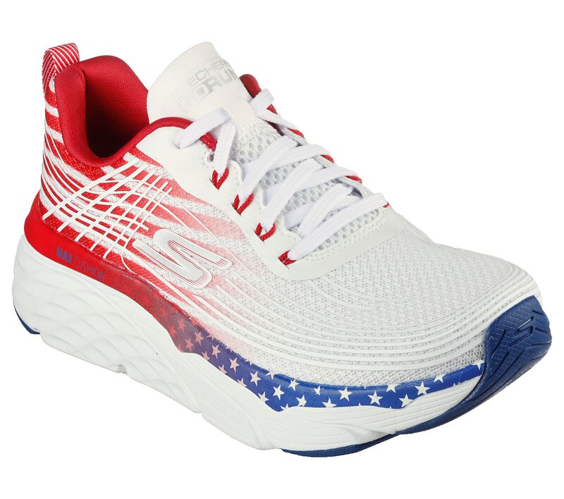 Dámské Sportovní Tenisky Skechers Max Cushioning Elite - Unwavering Valor Bílé Červené Tmavě Blankyt | CZ.128566WRNV