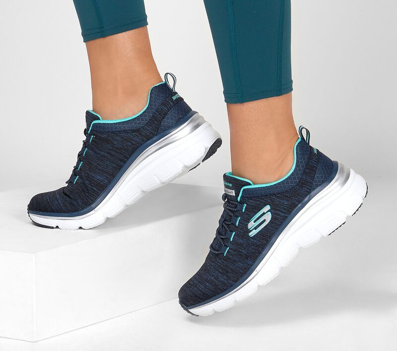 Dámské Sportovní Tenisky Skechers Módní Fit - Up A Level Tmavě Blankyt Tyrkysové | CZ.12716NVTQ