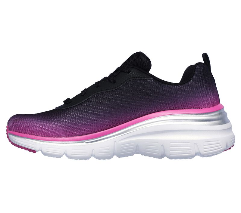 Dámské Sportovní Tenisky Skechers Módní Fit - Build Up Černé Růžové | CZ.12717BKHP