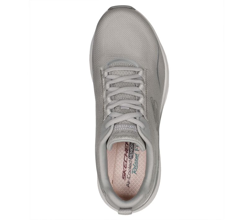 Dámské Sportovní Tenisky Skechers Relaxed Fit: D'Lux Fitness - Pure Glam Šedé Stříbrné | CZ.149837GYSL