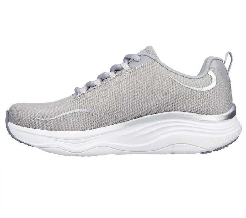 Dámské Sportovní Tenisky Skechers Relaxed Fit: D'Lux Fitness - Pure Glam Šedé Stříbrné | CZ.149837GYSL