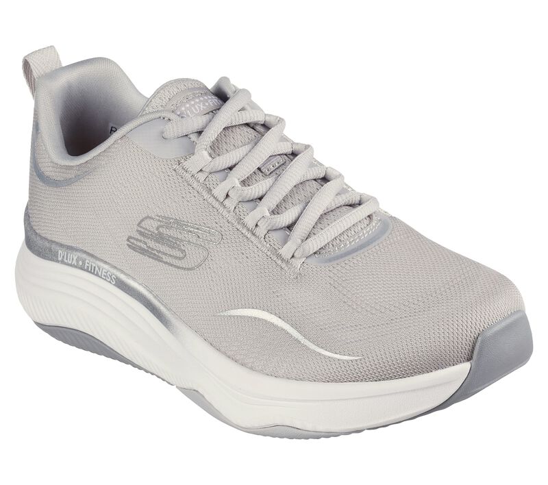 Dámské Sportovní Tenisky Skechers Relaxed Fit: D\'Lux Fitness - Pure Glam Šedé Stříbrné | CZ.149837GYSL