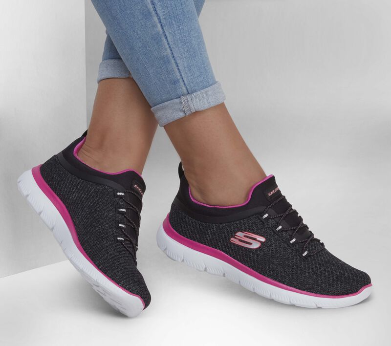 Dámské Sportovní Tenisky Skechers Summits - Beyond Joy Černé Růžové | CZ.149537BKHP