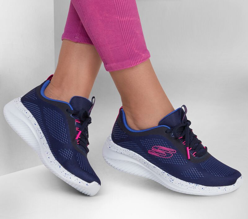 Dámské Sportovní Tenisky Skechers Ultra Flex 3.0 - New Horizons Tmavě Blankyt Růžové | CZ.149851NVPK