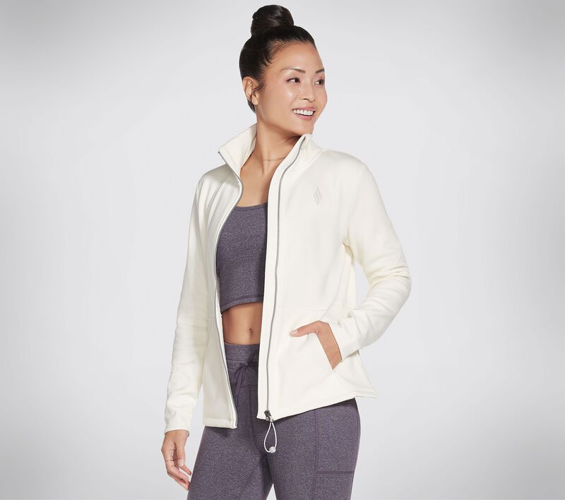 Dámské Topy Skechers Apparel GO SNUGGLE Jacket Bílé | CZ.W3JA235OFWT