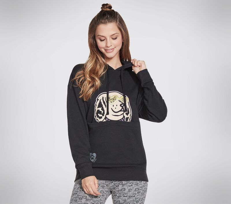 Dámské Topy Skechers BOBS Apparel Classy Lassie Pouch Pullover Hoodie Černé | CZ.BW3HD38BLK