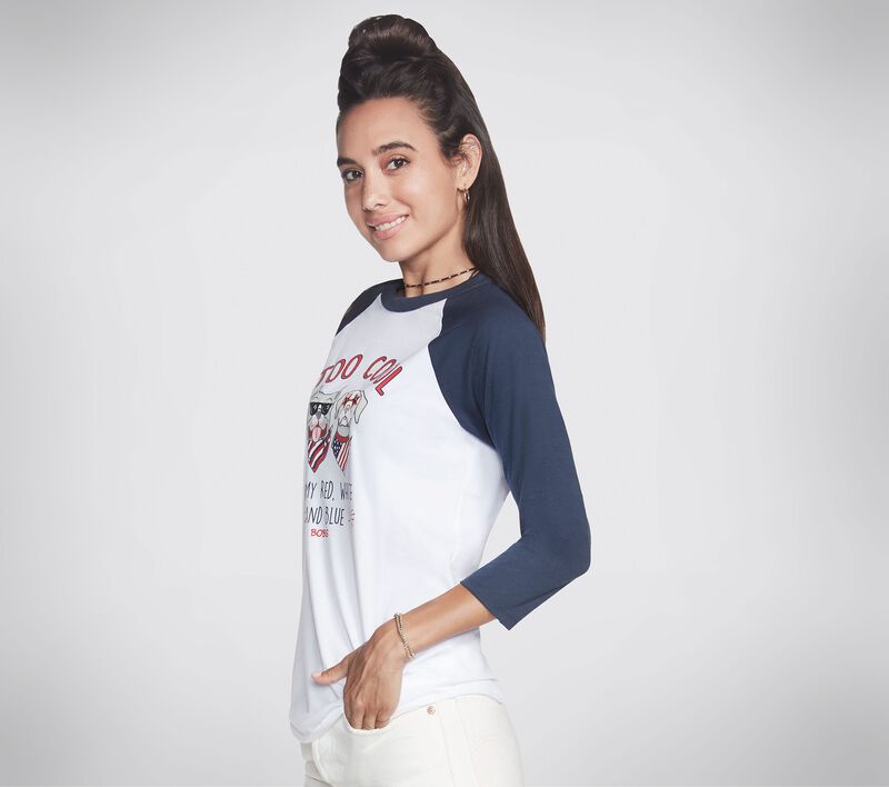 Dámské Topy Skechers BOBS Apparel Too Cool Baseball Tee Tmavě Blankyt | CZ.BW2LT28NVY