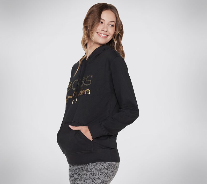 Dámské Topy Skechers BOBS Golden Bones PO Hoodie Černé | CZ.BWHD48BLK