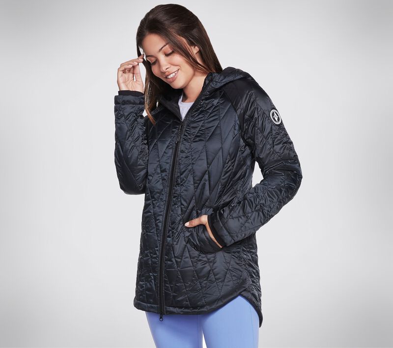 Dámské Topy Skechers GOWALK Diamond Quilt Jacket Černé | CZ.WJA278BLK