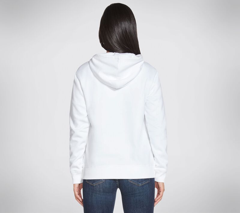 Dámské Topy Skechers GO LOUNGE Stack Logo Pullover Hoodie Bílé | CZ.WHD61WHT