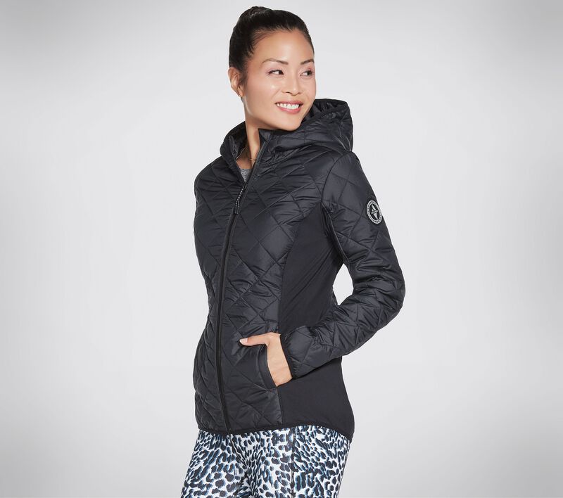 Dámské Topy Skechers GO WALK Wear Everyday Puffer Jacket Černé | CZ.W3JA245BLK