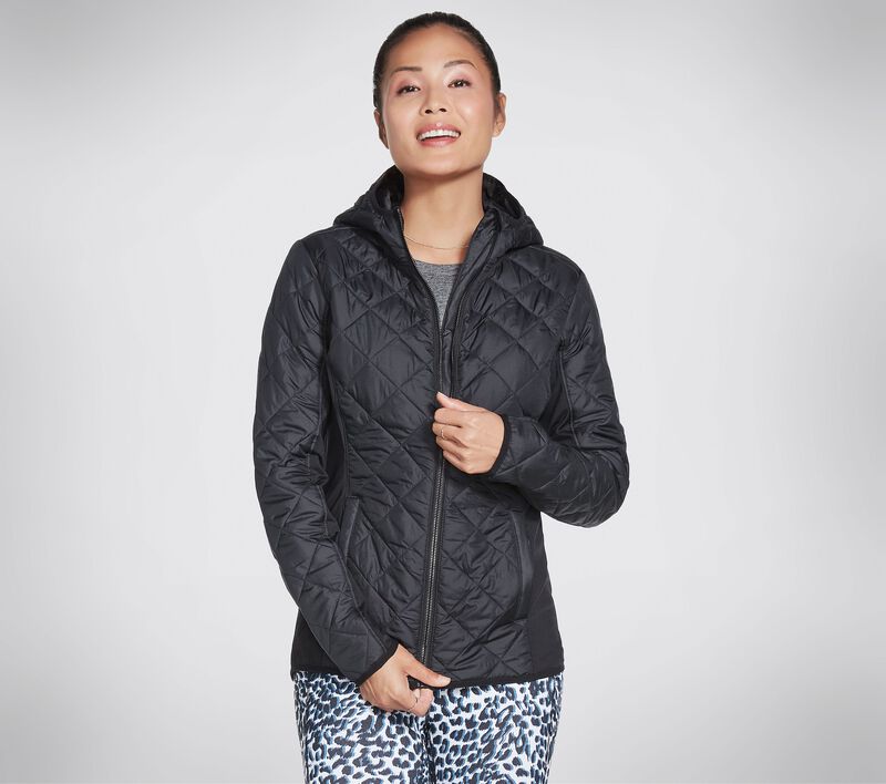 Dámské Topy Skechers GO WALK Wear Everyday Puffer Jacket Černé | CZ.W3JA245BLK