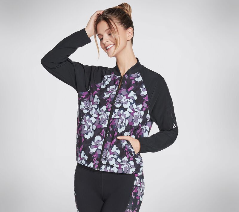 Dámské Topy Skechers Orchid Bloom Bomber Jacket Černé Viacfarebný | CZ.W3JA260BKMT