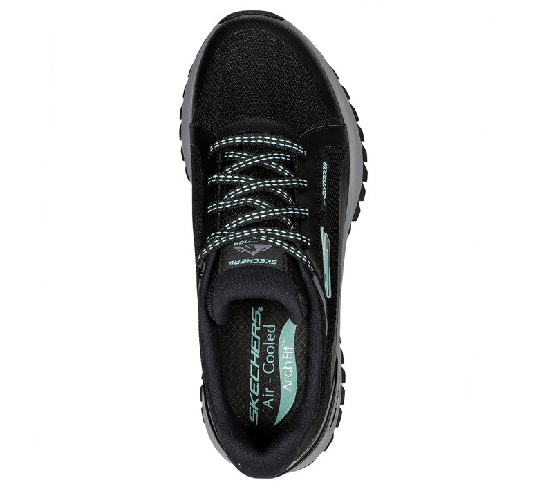 Dámské Šněrovací Boty Skechers Arch Fit Discover Černé Světle Tyrkysové | CZ.180081BKAQ