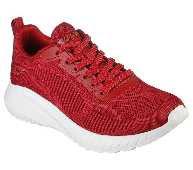 Dámské Šněrovací Boty Skechers BOBS Sportovní Squad Chaos - Face Off Červené | CZ.117209RED