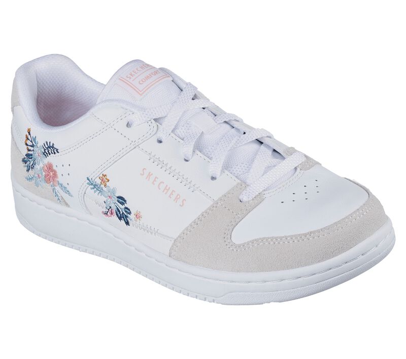 Dámské Šněrovací Boty Skechers Court Status - Flower Prize Bílé Viacfarebný | CZ.104356WMLT