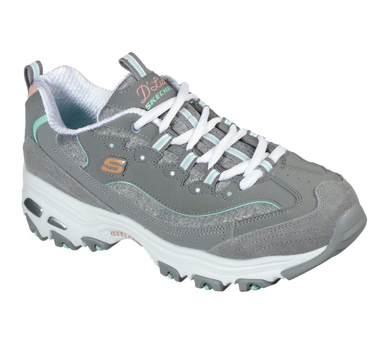 Dámské Šněrovací Boty Skechers D\'Lites - Sparkling Rain Šedé Viacfarebný | CZ.149060GYMN