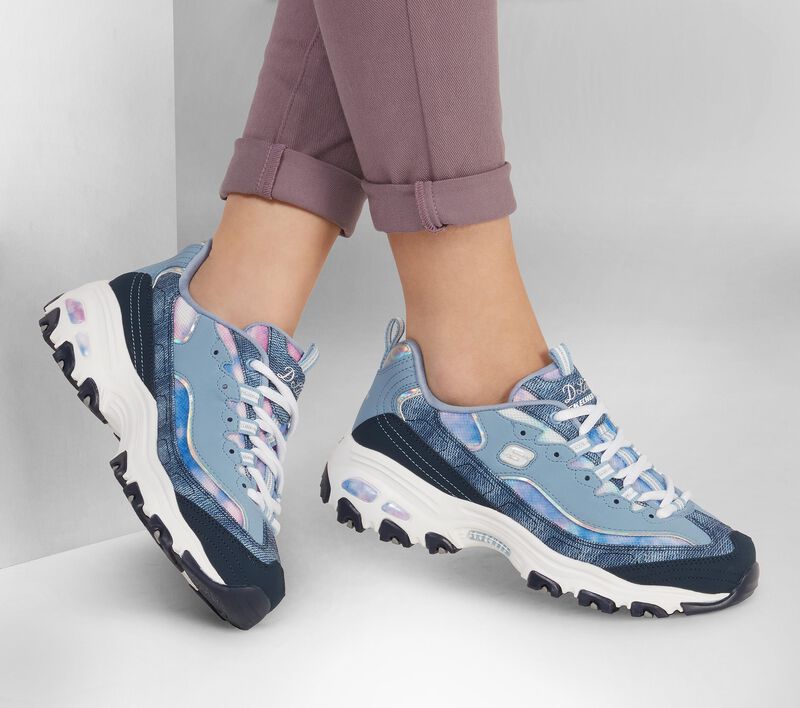 Dámské Šněrovací Boty Skechers D'Lites - Luscious Chic Tmavě Blankyt Viacfarebný | CZ.149251NVMT