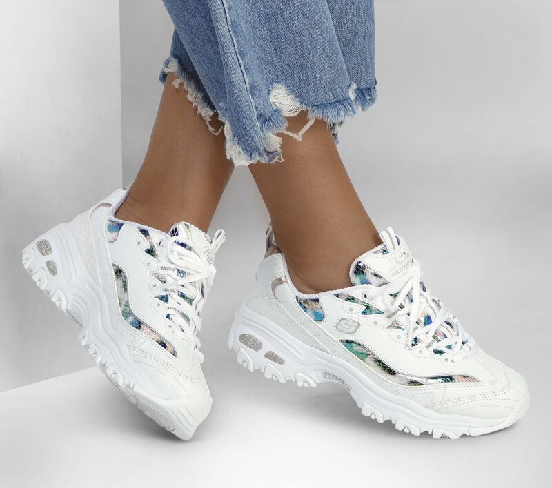 Dámské Šněrovací Boty Skechers D'Lites - Wild Star Bílé Viacfarebný | CZ.149264WMLT