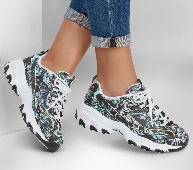 Dámské Šněrovací Boty Skechers D'Lites - Botanical Oasis Černé Viacfarebný | CZ.149619BKMT