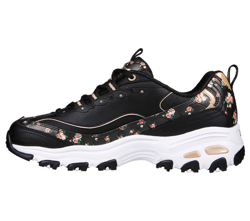 Dámské Šněrovací Boty Skechers D'Lites - Blooming Path Černé Růžové | CZ.149639BKPK