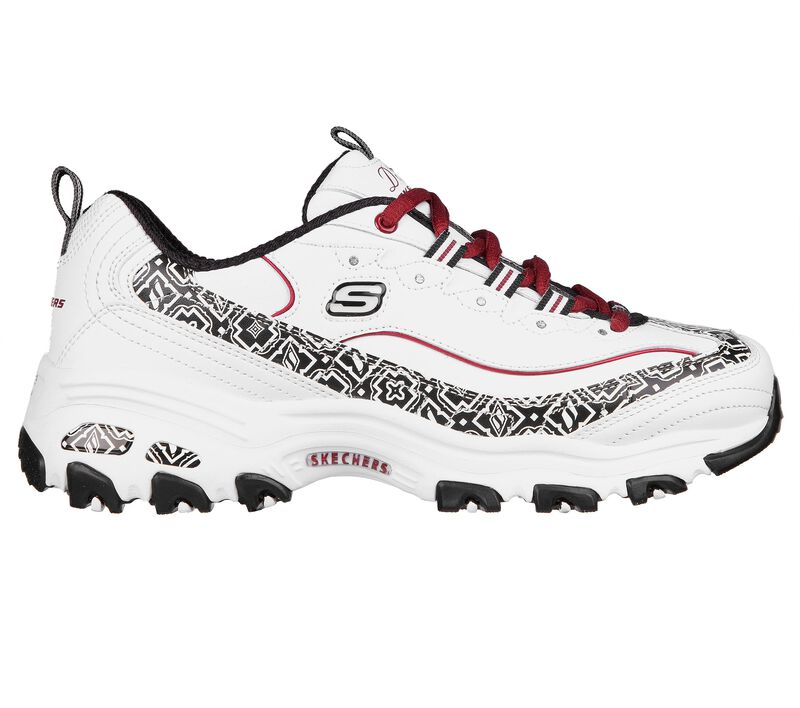 Dámské Šněrovací Boty Skechers D'Lites - Diamond Legacy Bílé Černé | CZ.149980WBK