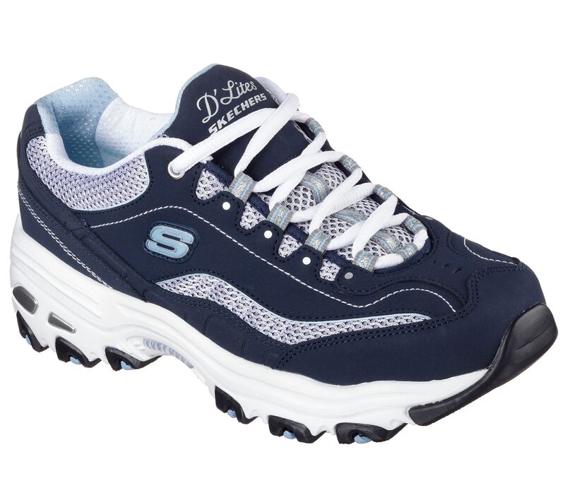 Dámské Šněrovací Boty Skechers D\'lites - Life Saver Tmavě Blankyt Bílé Světle Blankyt | CZ.11860NWLB