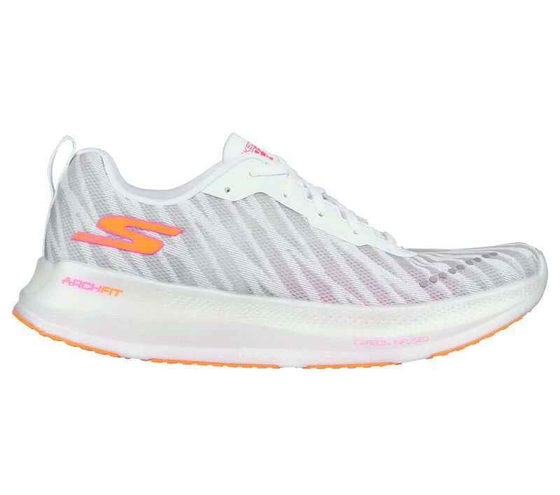 Dámské Šněrovací Boty Skechers GO RUN Razor Excess 2 Bílé Oranžové | CZ.172035WOR