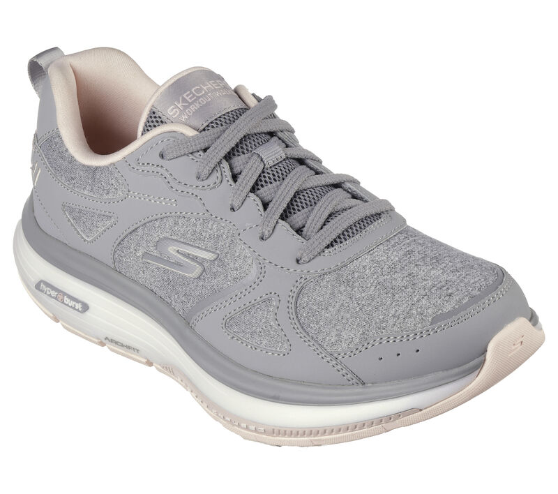 Dámské Šněrovací Boty Skechers GO WALK Workout Walker - Early Sunshine Šedé Růžové | CZ.124930GYPK