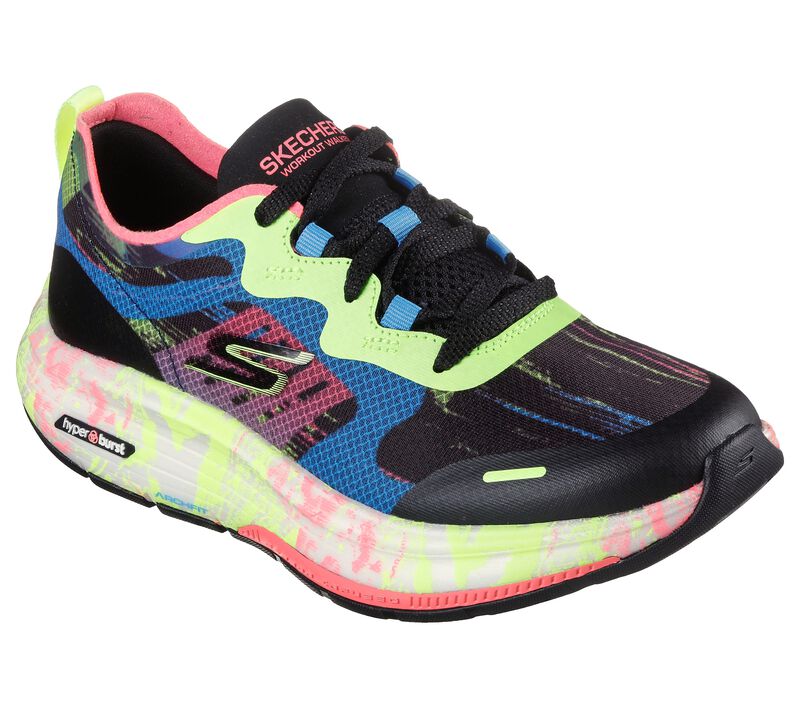 Dámské Šněrovací Boty Skechers GO WALK Workout Walker - Graffiti Splash Černé Viacfarebný | CZ.124942BKMT