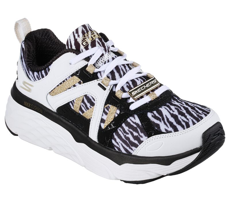 Dámské Šněrovací Boty Skechers Max Cushioning Elite - Pure Instincts Bílé Černé | CZ.128560WBK