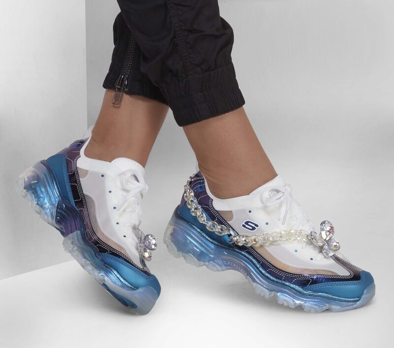 Dámské Šněrovací Boty Skechers Premium Heritage: D'Lites Crystal - Floating Lady Bílé Blankyt | CZ.149745WBL