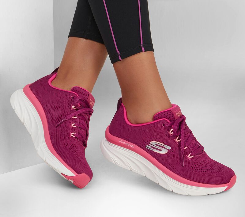 Dámské Šněrovací Boty Skechers Relaxed Fit: D'Lux Walker - Fresh Finesse Fialové | CZ.149368PLUM