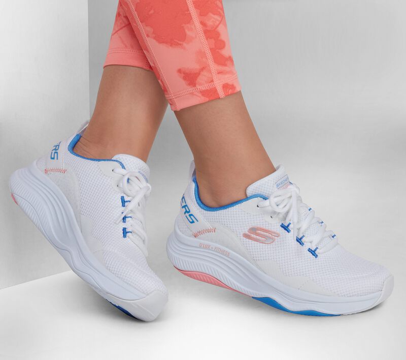 Dámské Šněrovací Boty Skechers Relaxed Fit: D'Lux Fitness - Roam Free Bílé Viacfarebný | CZ.149835WMLT