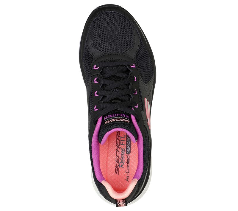 Dámské Šněrovací Boty Skechers Relaxed Fit: D'Lux Fitness - Perfect Timing Černé Viacfarebný | CZ.149836BKMT