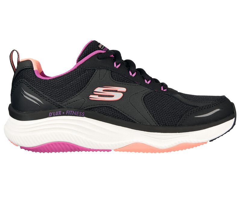 Dámské Šněrovací Boty Skechers Relaxed Fit: D'Lux Fitness - Perfect Timing Černé Viacfarebný | CZ.149836BKMT