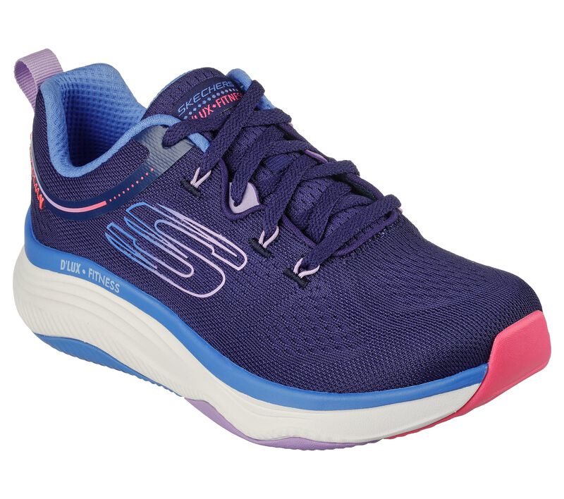 Dámské Šněrovací Boty Skechers Relaxed Fit: D\'Lux Fitness - New Moxie Tmavě Blankyt Viacfarebný | CZ.149838NVMT