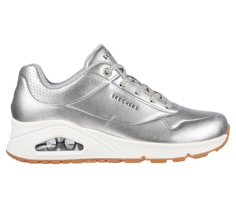 Dámské Šněrovací Boty Skechers Uno - Aluminiferous Stříbrné | CZ.155372SIL