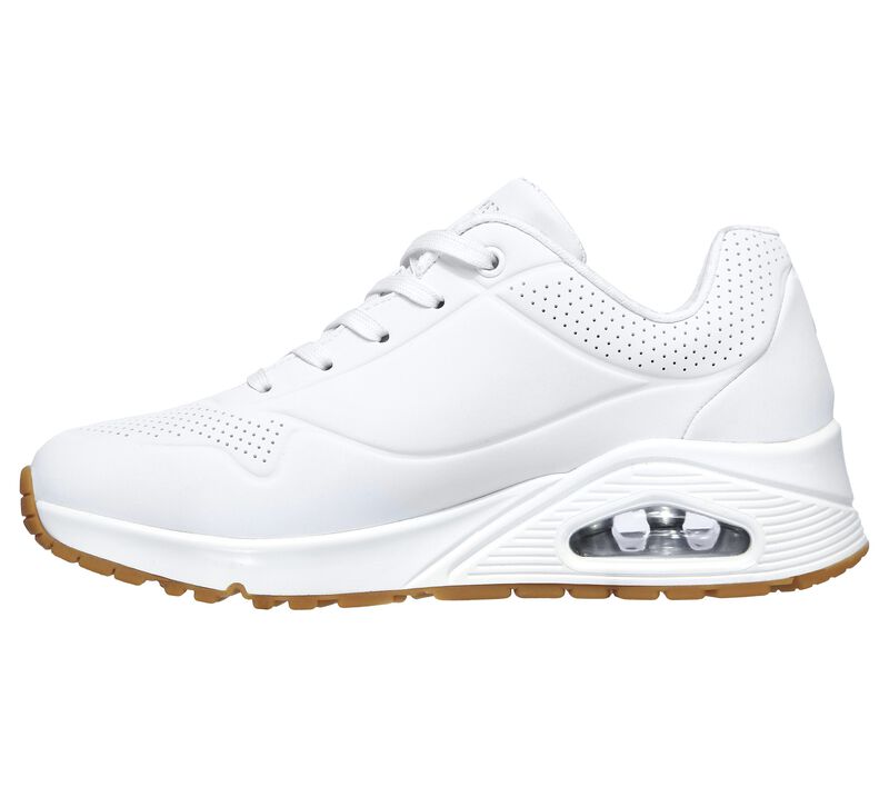 Dámské Šněrovací Boty Skechers Uno - Stand on Air Bílé | CZ.73690WHT