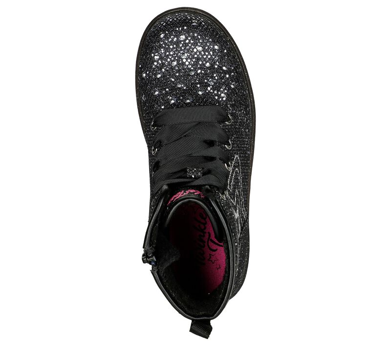 Dívčí Boty Skechers Twinkle Toes: Twinkle Glitz - Glitter Glam Černé Stříbrné | CZ.314870LBKSL