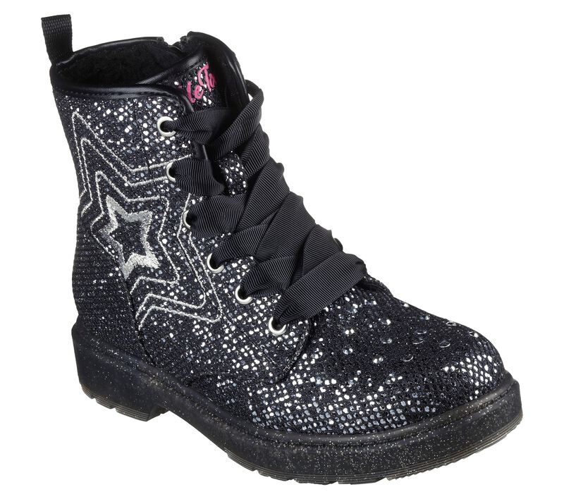 Dívčí Boty Skechers Twinkle Toes: Twinkle Glitz - Glitter Glam Černé Stříbrné | CZ.314870LBKSL