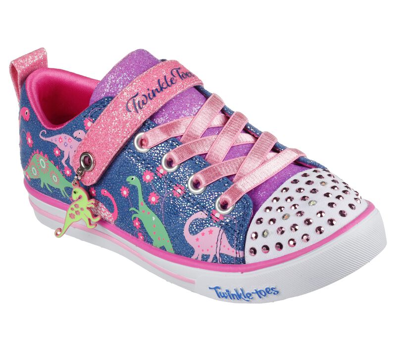 Dívčí Ležérní Tenisky Skechers Twinkle Toes: Sparkle Lite - Dino Brights Tmavě Blankyt Viacfarebný | CZ.314764LNVMT