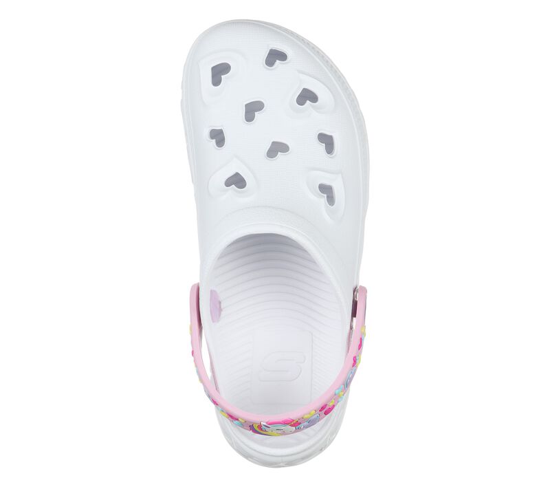 Dívčí Light Up Boty Skechers Foamies: Light Hearted - Unicorns & Sunshine Bílé | CZ.308023LWHT