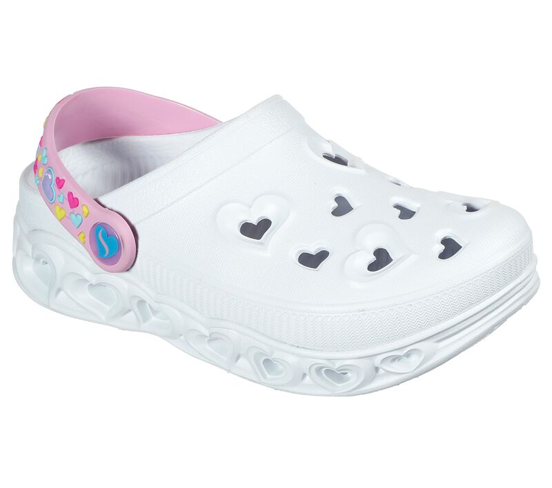 Dívčí Light Up Boty Skechers Foamies: Light Hearted - Unicorns & Sunshine Bílé | CZ.308023LWHT